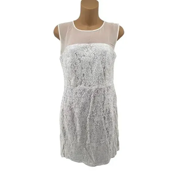 Diane Von Furstenberg | Dresses | Diane Von Furstenberg Dress Size 6 Silk White  Lace Overlay Wedding Bride | Poshmark
